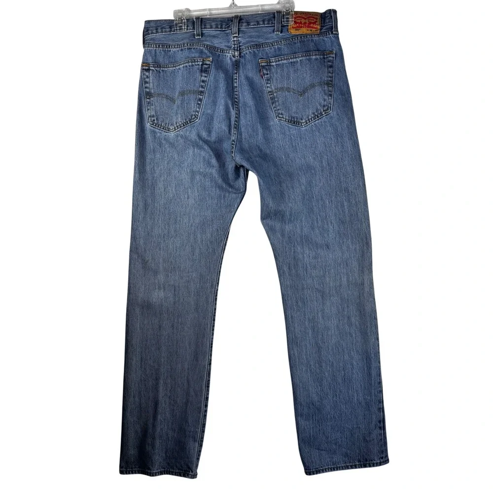 Vtg Levis 501 Original Fit Mens‎ Blue Denim Straight Leg Button Fly Jeans 38x34